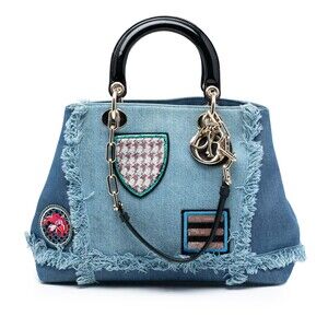 Pre-Loved Dior Denim Patch D Light Satchel